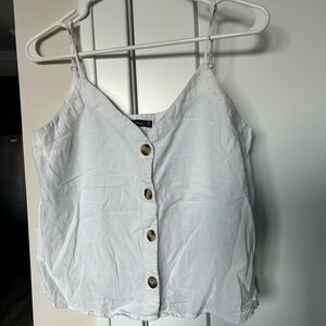 Abercrombie & Fitch White Button-Up Camisole